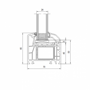 Ideal 4000 70 mm stałe szklenie